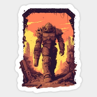 Heavily Armored Warrior - Post Apocalyptic Sticker
